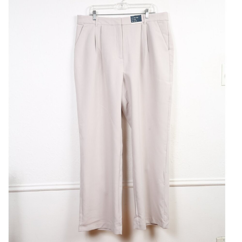 ABERCROMBIE & FITCH Curve Love Sloane Tailored Wide-Leg Ultra High-Waist…
